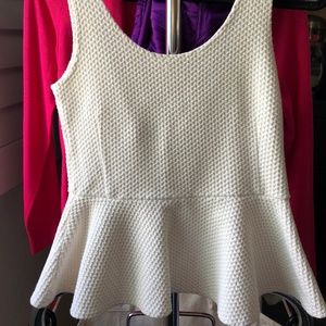 anthropologie peplum tank - off white